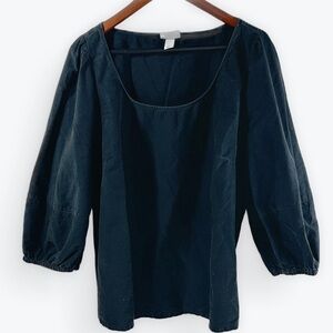 Ava & Viv Elegant Black Blouse with Puffy Balloon Sleeves Size 1X